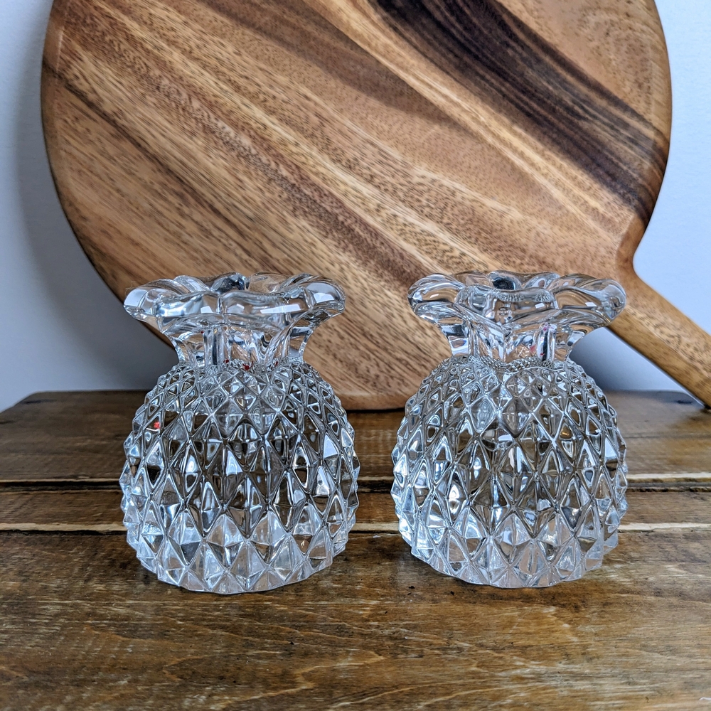Crystal Pineapple Candle Holders